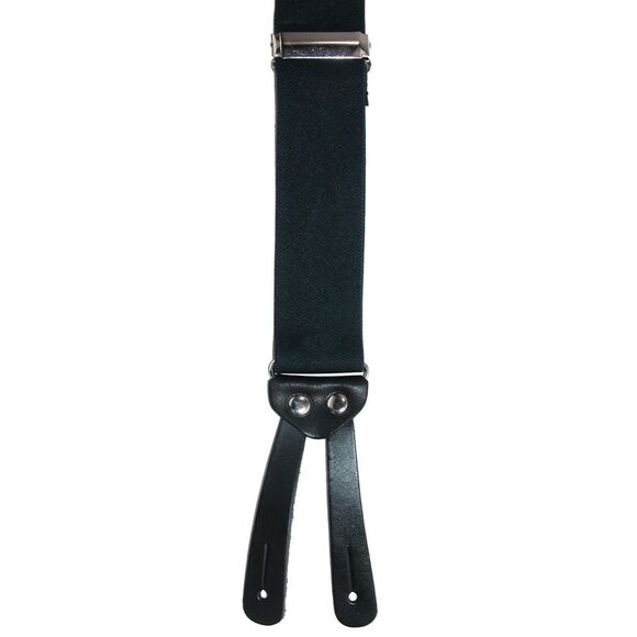 CTM Men's Elastic Basic X-Back Button-End Suspenders - Picture 2 of 3